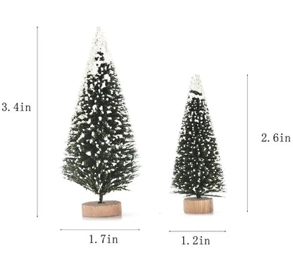 Miniature Artificial Christmas Trees – Sisal Snow Landscape Decor