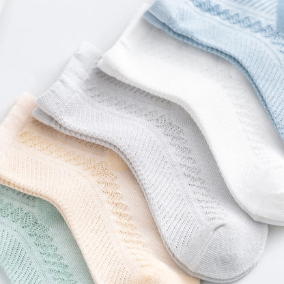 5 Pairs Summer Cotton Jacquard Baby Socks for Kids