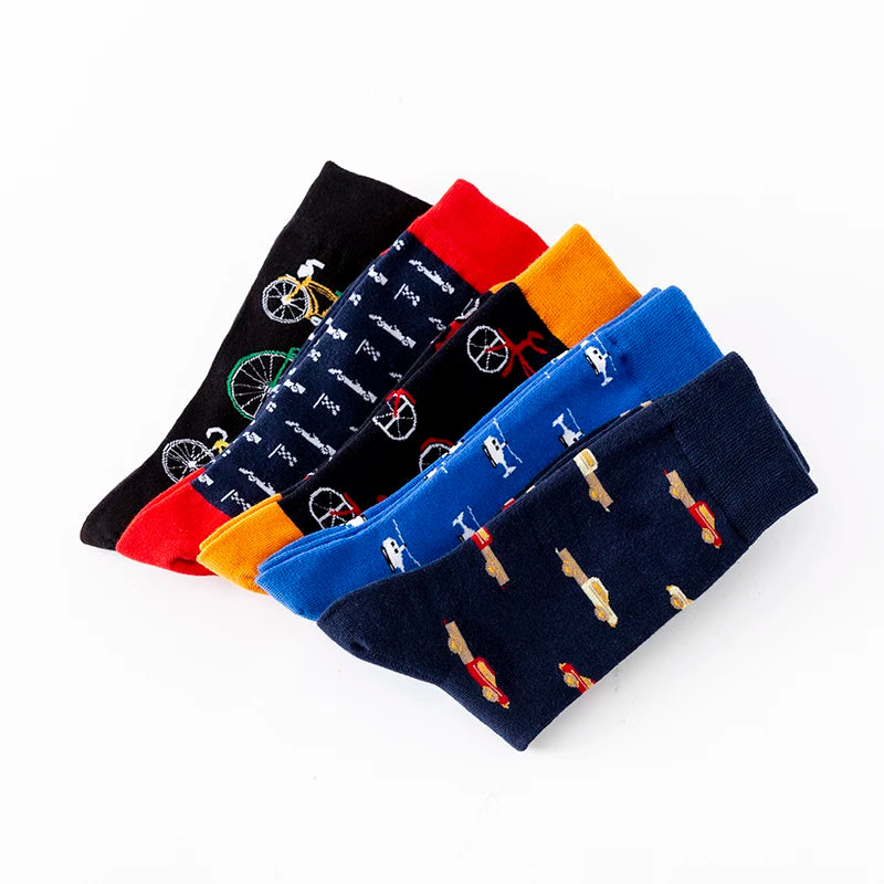 Colorful Medium Tube Cotton Socks – Breathable & Comfortable Crew Socks