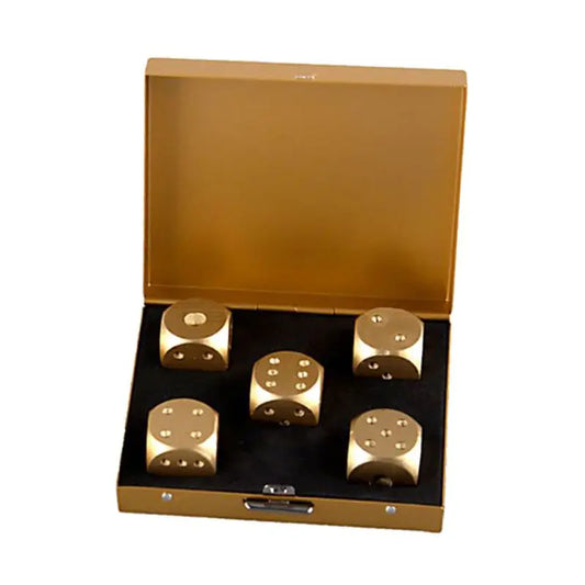 5-Piece Aluminum Alloy Whisky Dice Set - Reusable Chilling Stones