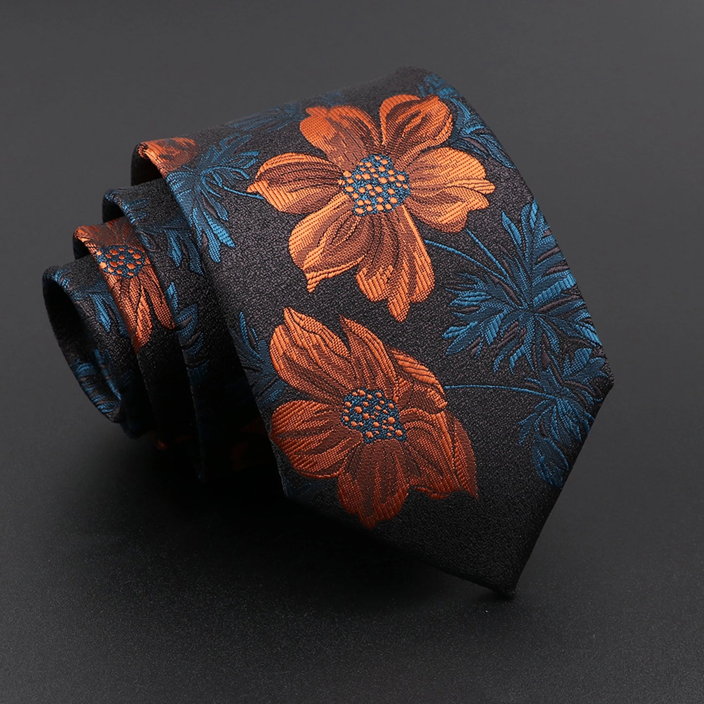 Novelty Men's Floral &amp; Geometric Tie - Red &amp; Blue