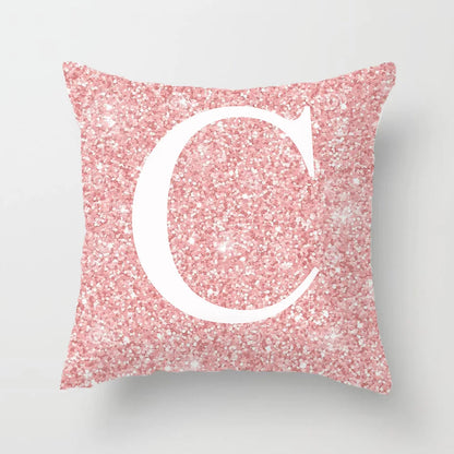 45x45cm Pink Bling Letter Sofa Pillow Case