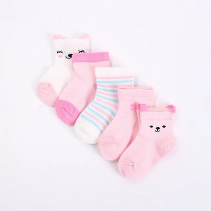 5 Pairs Infant Soft Cotton Mesh Short Socks – Breathable