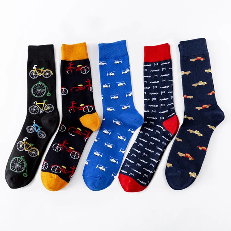 Colorful Medium Tube Cotton Socks – Breathable & Comfortable Crew Socks