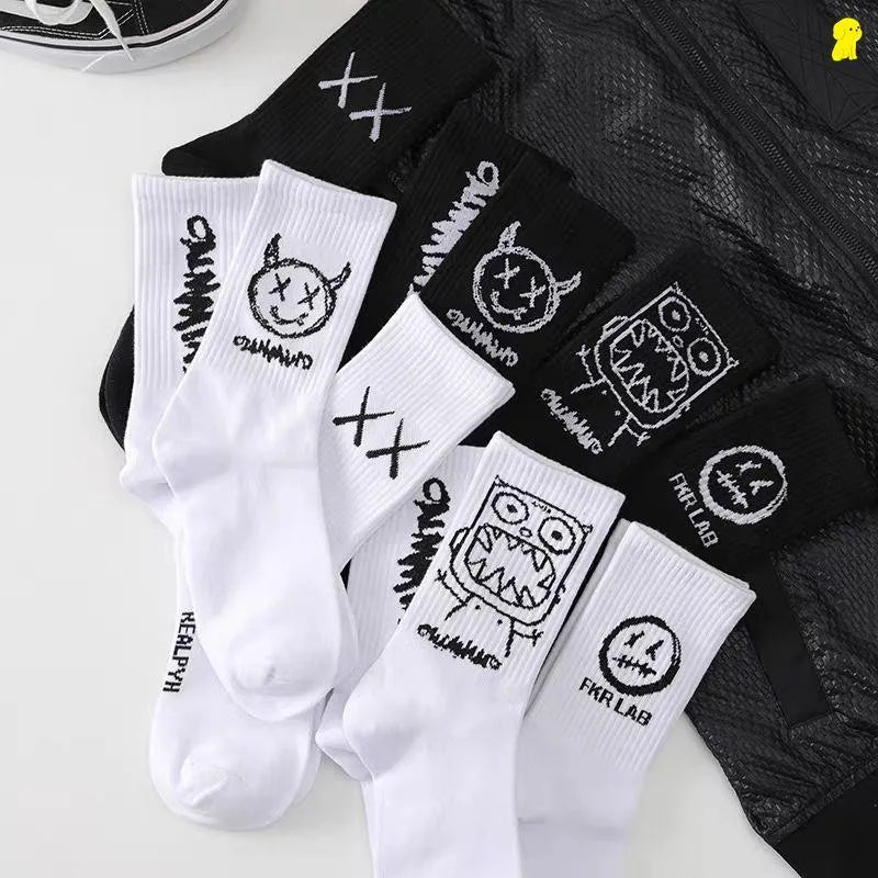 Unisex Anime Devil Grimace Harajuku Cotton Socks