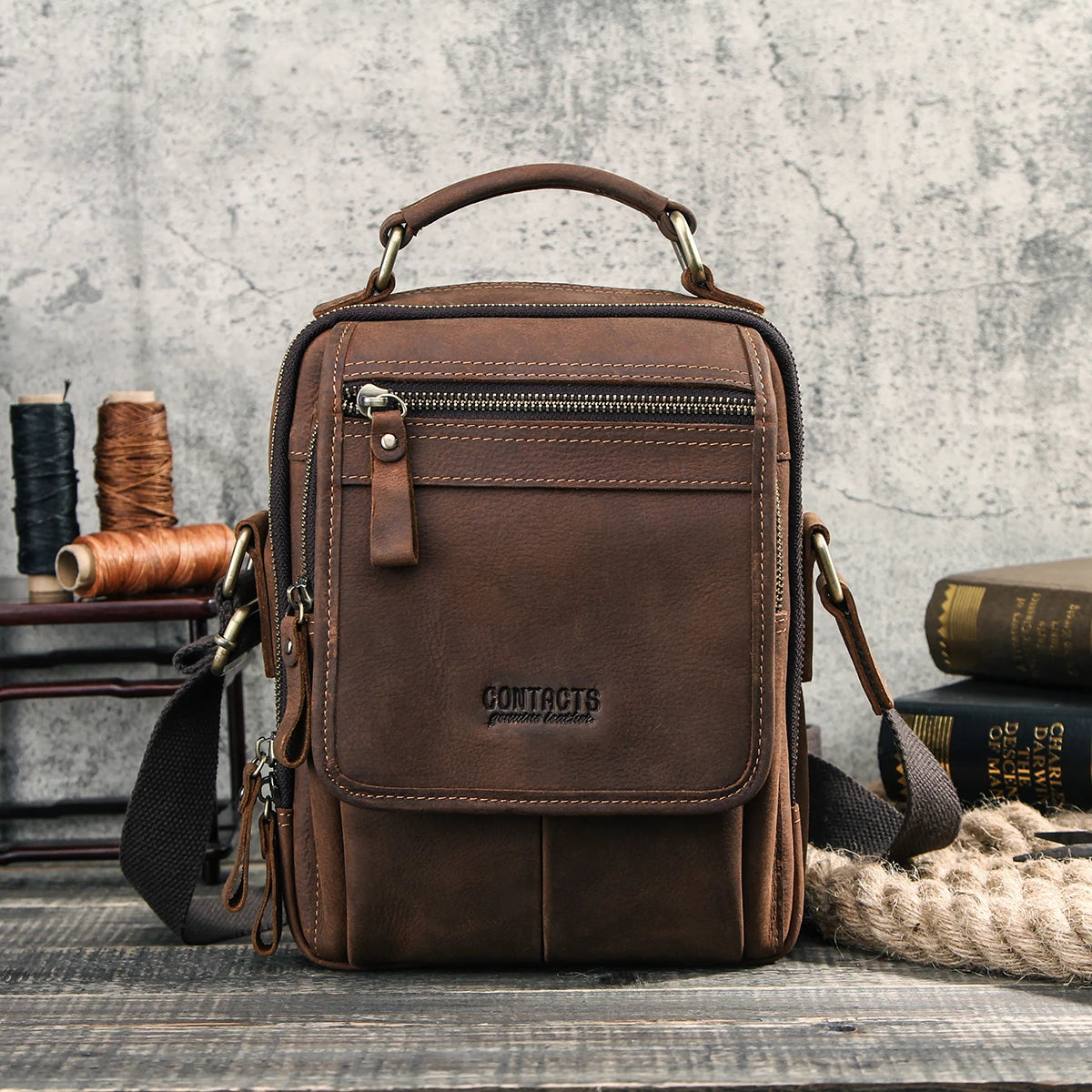 Men's Genuine Leather Messenger Bag