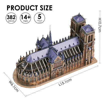 Piececool 3D Metal Puzzles – Notre Dame Cathedral Kit