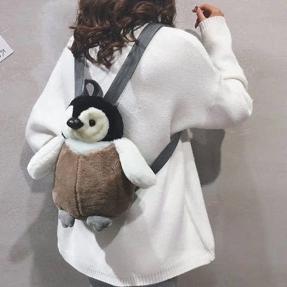 Cute Penguin Plush Backpack for Girls | Adorable & Functional School Bag