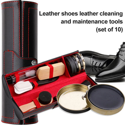 Leather Shoe Polish & Cleaning Kit – Portable Care Set for Boots & Sneakers