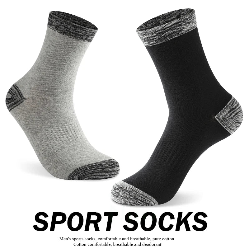 6 Pairs Black Leisure & Business Crew Socks – Comfortable Cotton