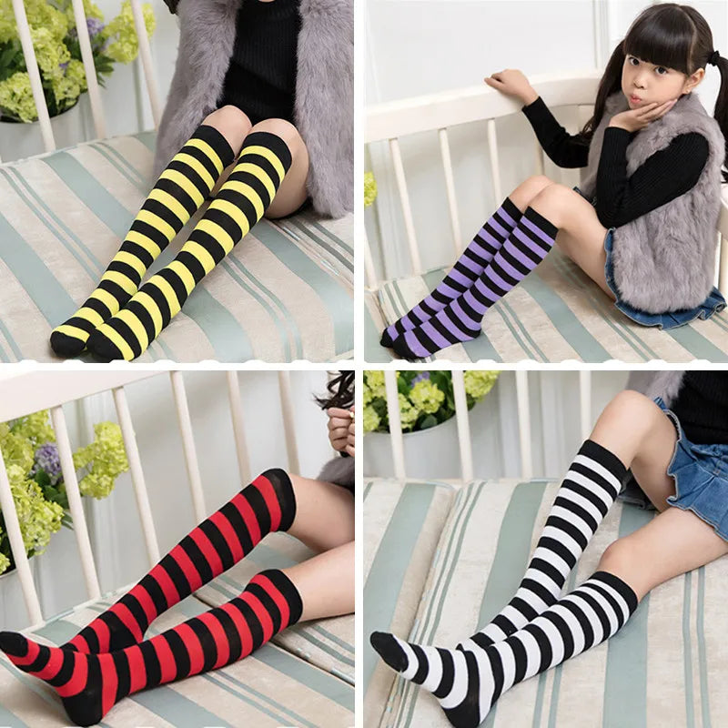 Knee-High Stripe Socks for Girls