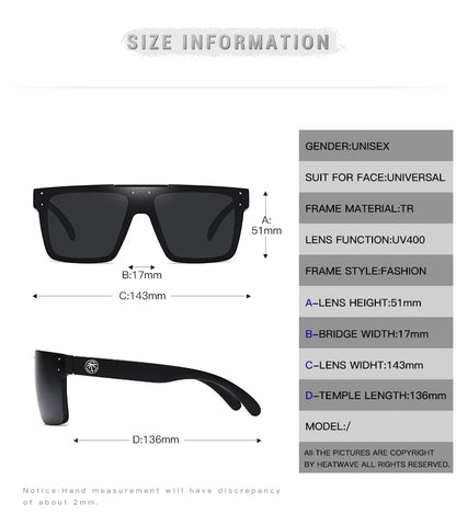 NEW Heat Wave Polarized UV400 Square Sunglasses for Men and Women