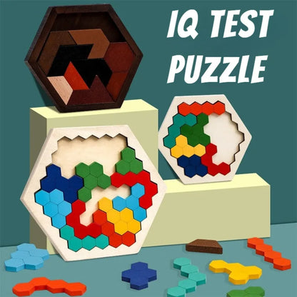 Hexagonal Wooden Puzzles - Educational IQ Brain Teaser