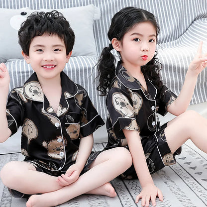 Silk Satin Summer Tops & Pants | Boys & Girls Pajama Sets