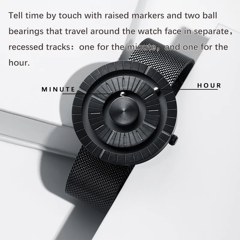 EUTOUR Men's Magnetic Quartz Watch: Stylish Ball Bearing Design