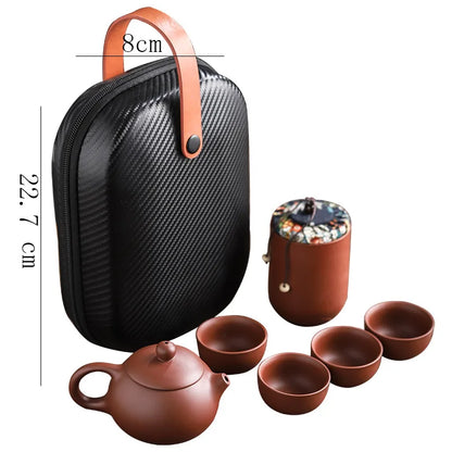 Purple Sand Tea Cups – Portable Teapot Set for Outdoor Travel