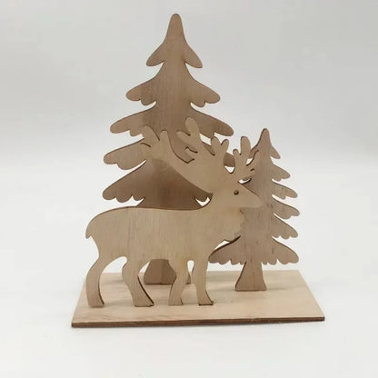 Wooden Ornaments Craft - Predrilled Wood Slice Christmas Tree