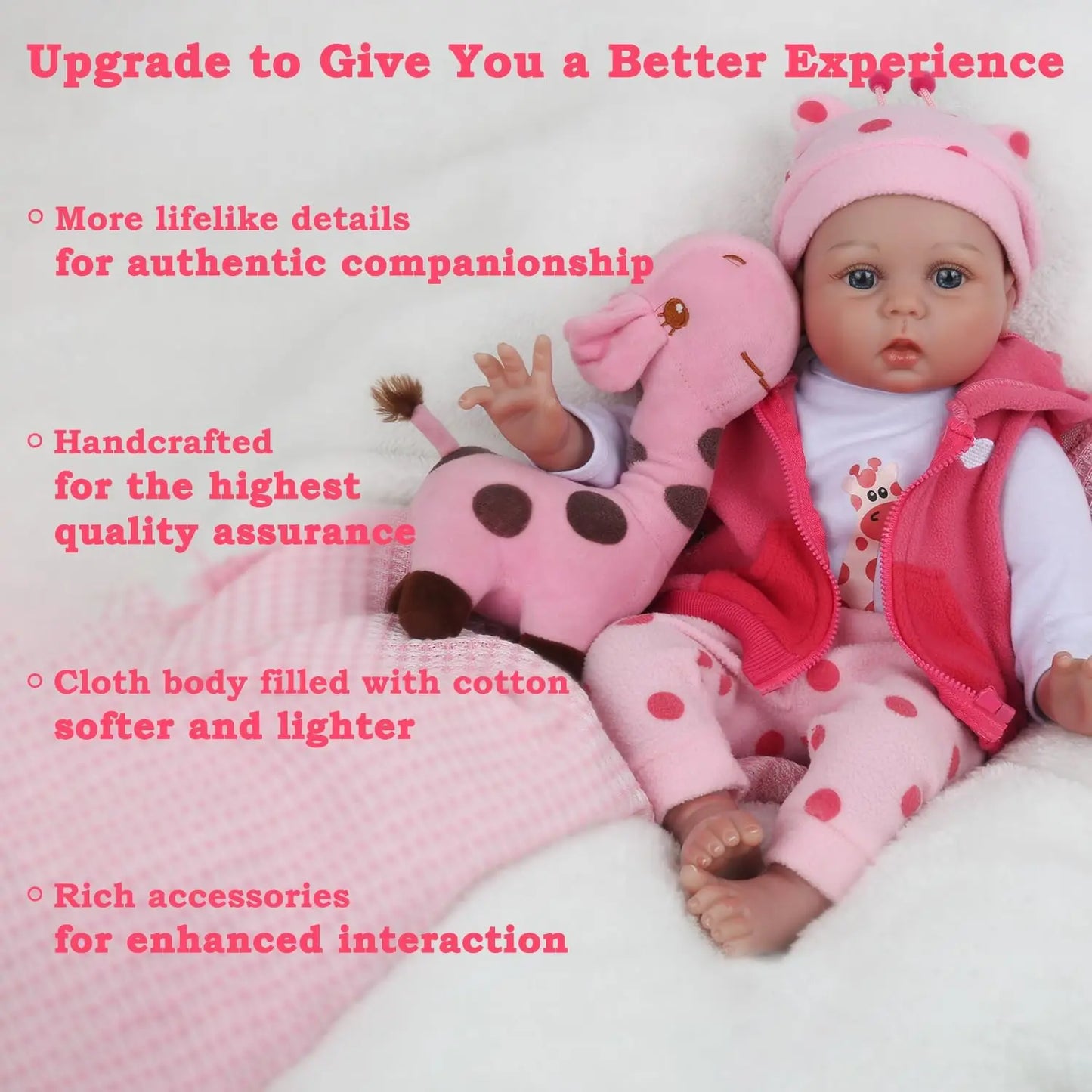 22-Inch Realistic Reborn Baby Doll Soft Vinyl for Kids 3+