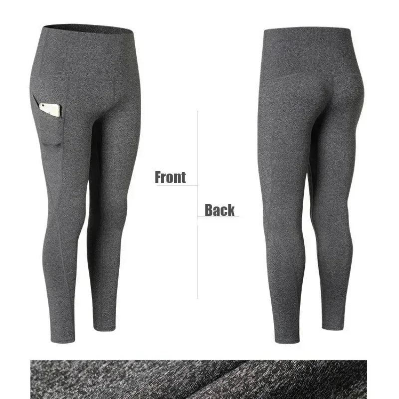 High Waist Leggings with Pockets: Quick-Dry Fitness Pants for Women