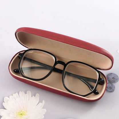 High-Quality Wood Grain Hard Kit Holder – Metal Reading Glasses Case