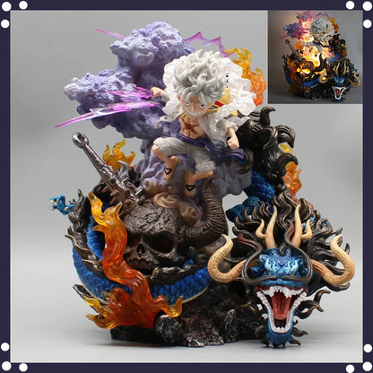 One Piece Luffy vs Kaido Gear 5 Action Figure Statue Gift