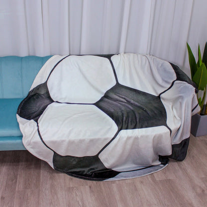 Basketball Football Print Blanket | Funny Ball Flannel Throw