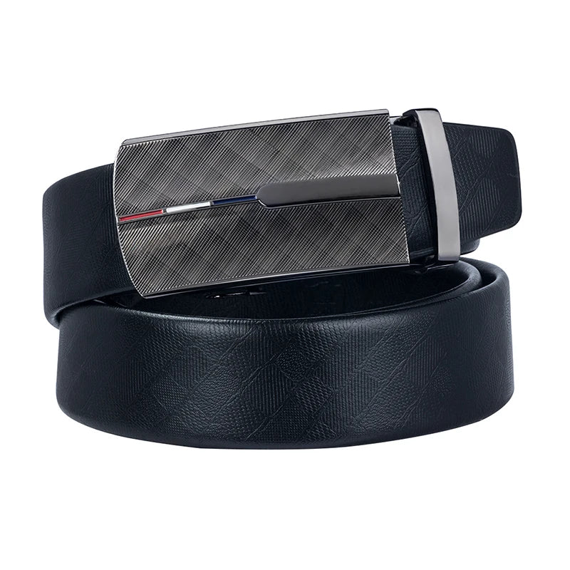 Men's Luxury Black Leather Belt