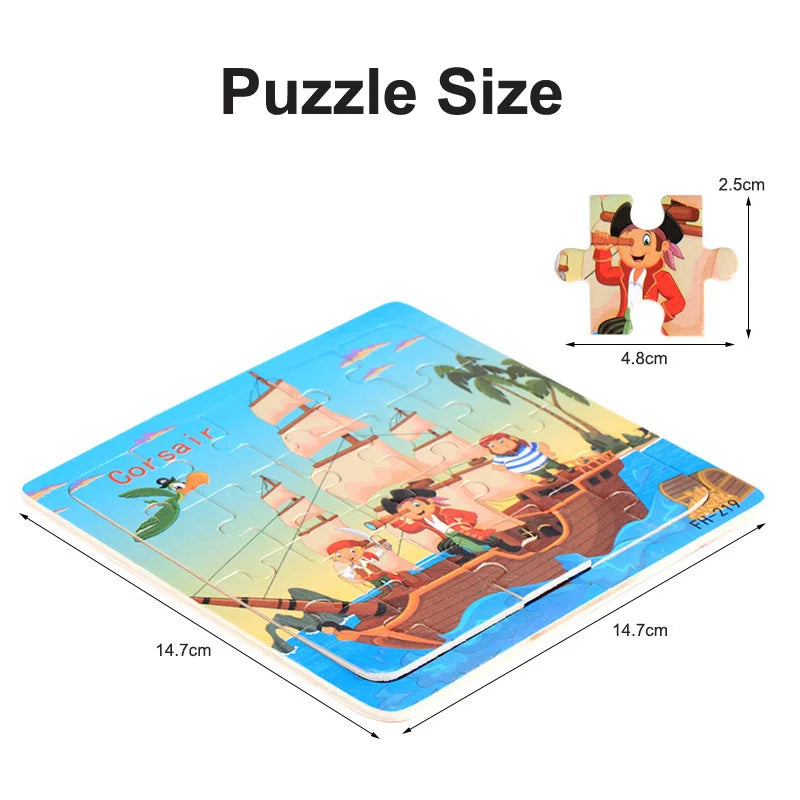 Montessori Wooden Puzzles – Hand Grab Board Game for Early Learning