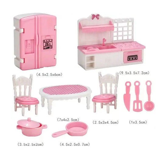 Kawaii Miniature Kitchen Furniture Set for Dolls