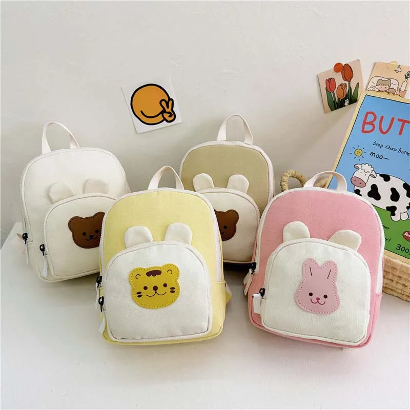 Kids Backpack | Kawaii Cartoon Bear & Bunny Schoolbag for Toddlers