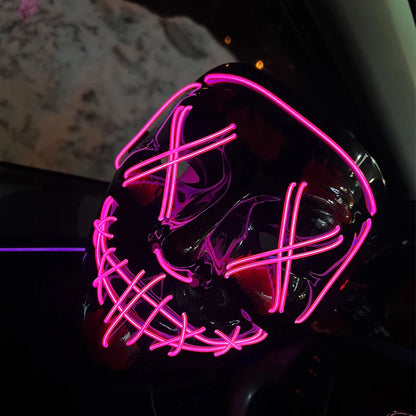 Wireless Neon LED Purge Mask | Glow in the Dark Horror Mask