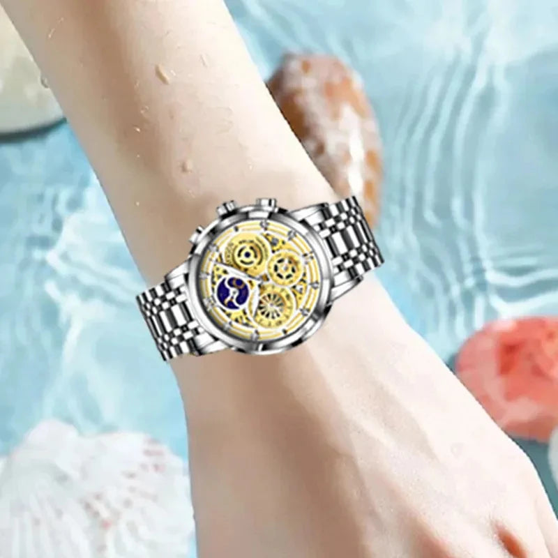 LIGE Luxury Ladies Quartz Waterproof Stainless Steel Watch