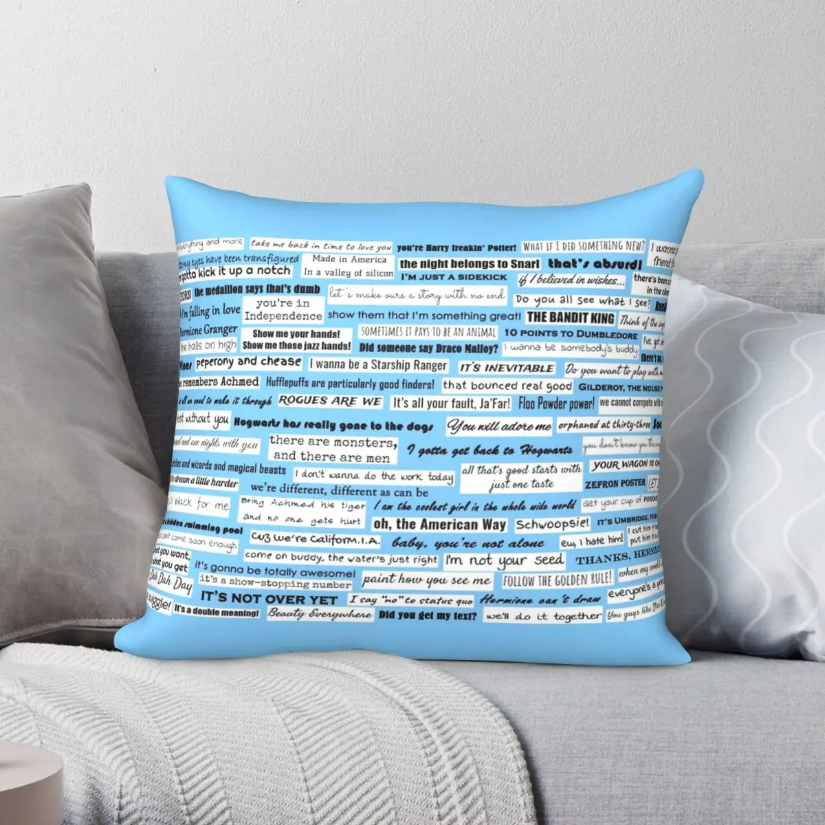 Team StarKid Quote Collage Pillowcase | Polyester Linen & Velvet | Creative Zip Decorative Throw Pillow Case