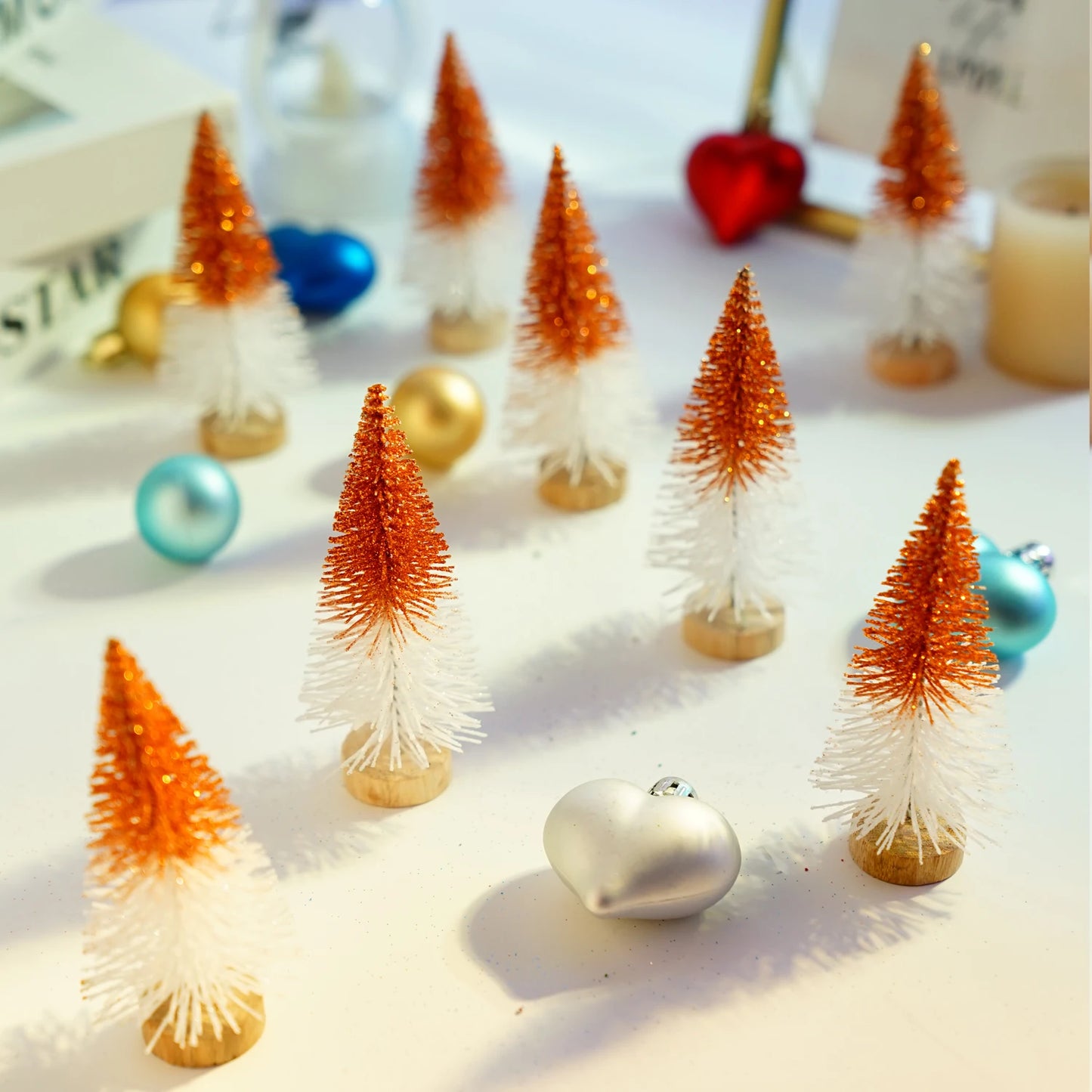 Multicolor Mini Christmas Trees - Gradient Sisal & Silk Cedar