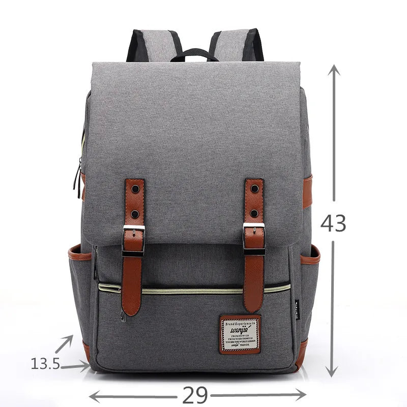 Vintage 16-Inch Laptop Backpack | Canvas Travel & Leisure Bag