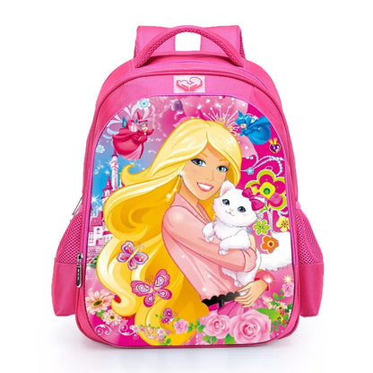 16" Girls' Princess Cartoon School Backpack - Pink Primary Bookbag