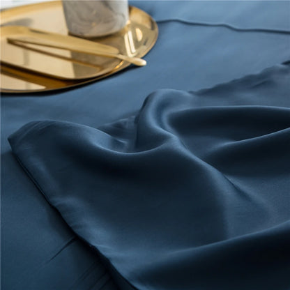 Lanlika Noble Dark Blue 100% Silk Bedding Set | Luxury Duvet Cover