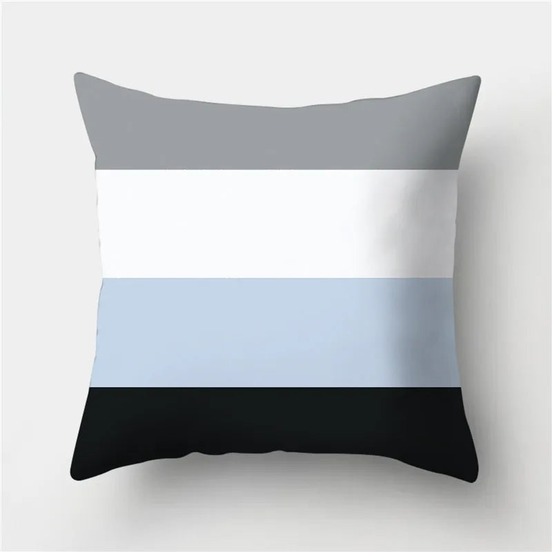 Minimalist Geometry Grey Blue Cushion Pillow Case – 45x45cm