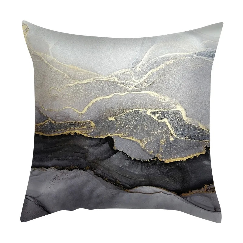 45x45cm Marbling Pillow Case – Elegant Golden Stamping