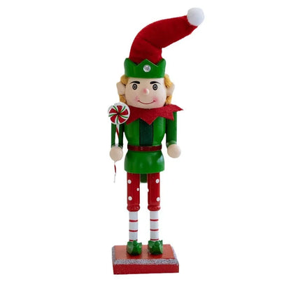 Wooden Nutcracker Elf Christmas Ornament