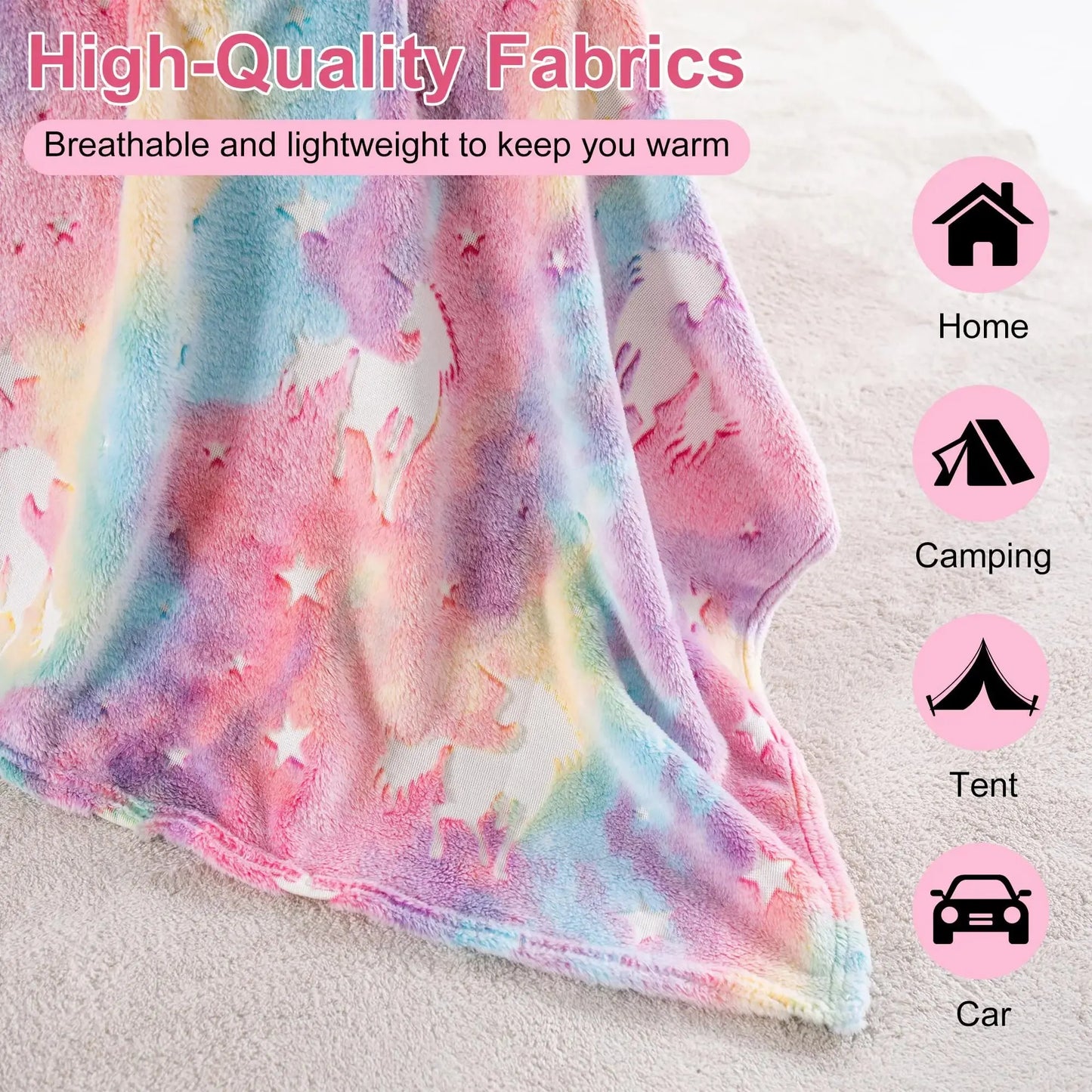 Luminous Cartoon Pattern Flannel Blanket