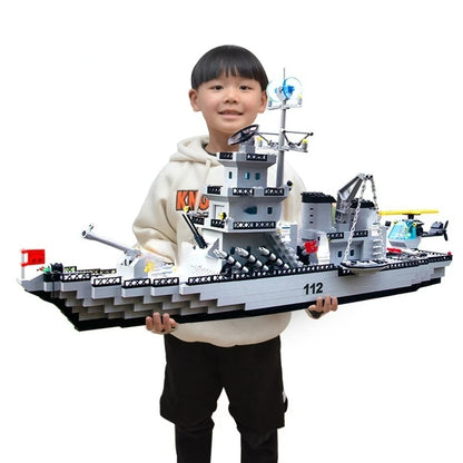 Navy Battleship & Aircraft Carrier Building Blocks Set