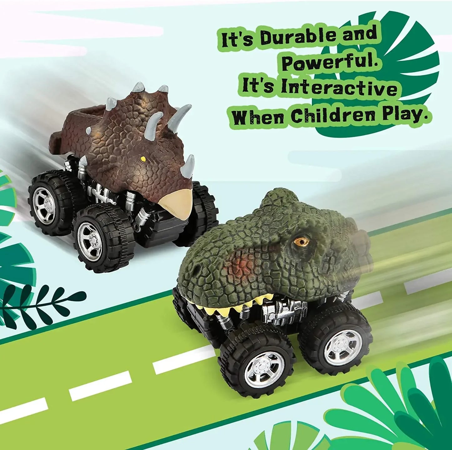 Dinosaur Pull Back Cars Set - Mini Monster Truck