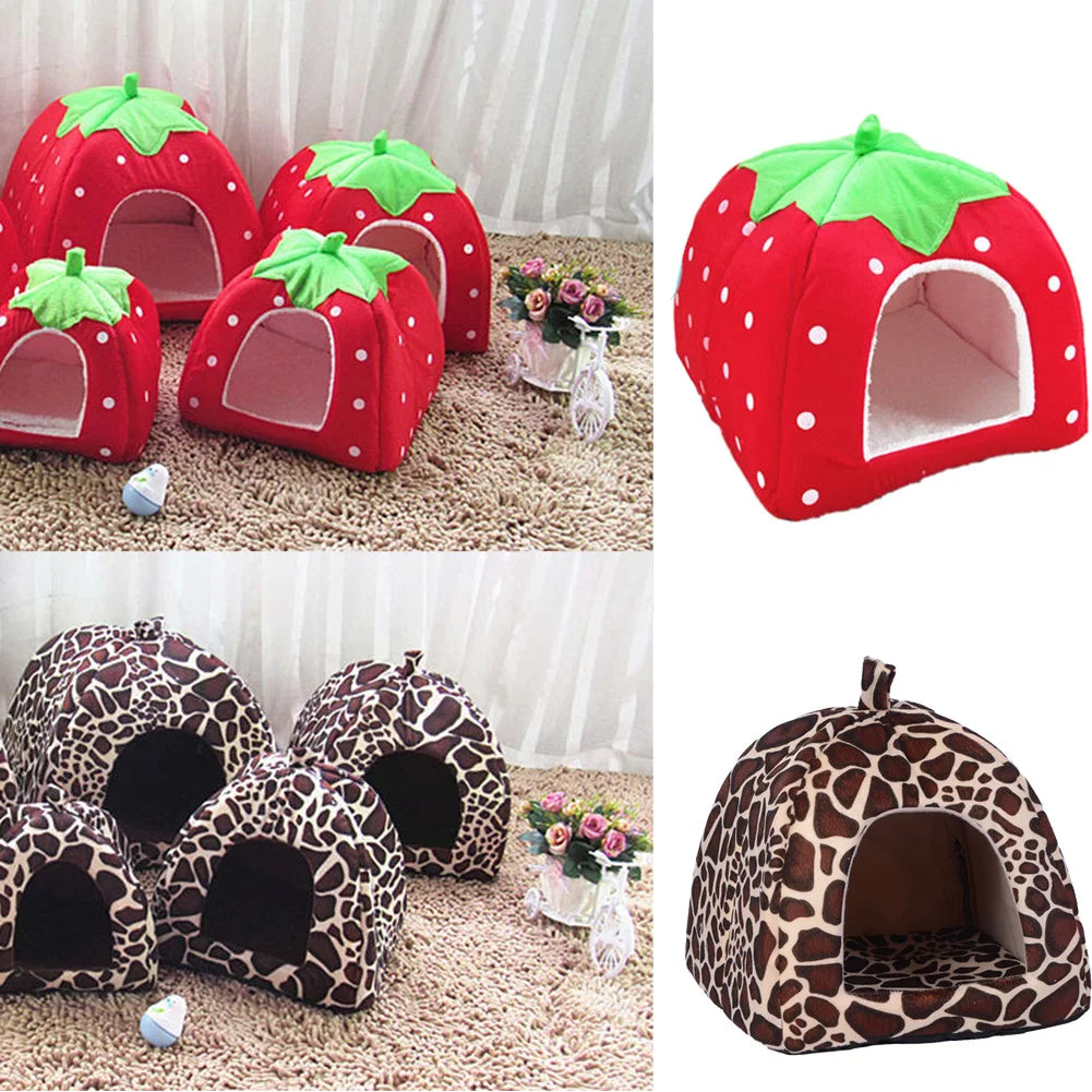 Cute Strawberry Pet House | Foldable