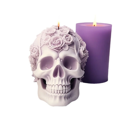 Rose Skull Silicone Candle Mold for DIY Aromatherapy, Soap, Chocolate, Resin Crafts