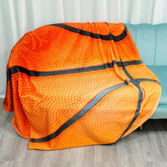 Basketball Football Print Blanket | Funny Ball Flannel Throw