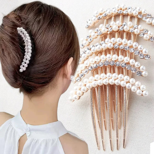 Elegant Pearl Hair Combs | Luxury Bridal Crystal Hair Accessories