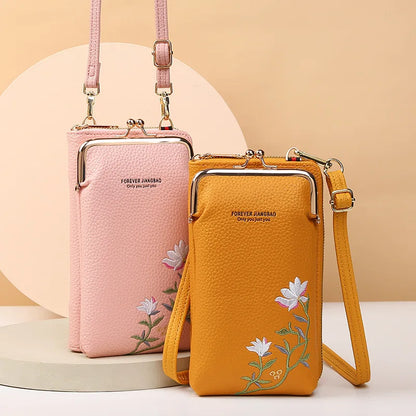 New Women’s Crossbody Bag – PU Leather Embroidery Messenger Purse