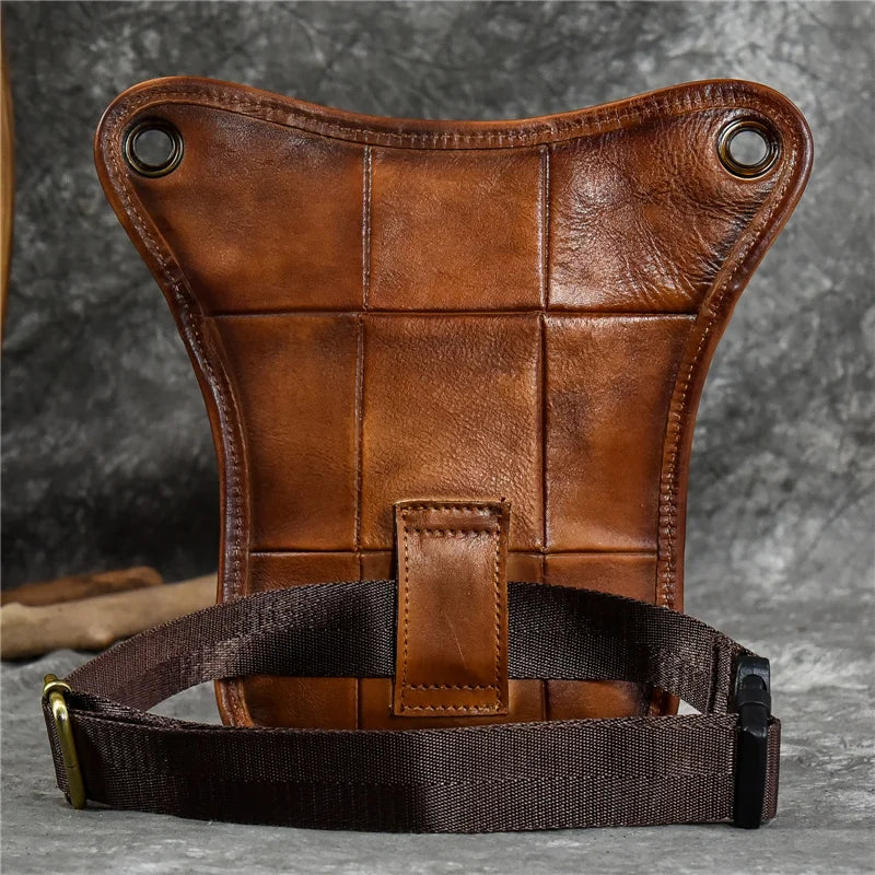 High-Quality Men's Genuine Leather Crossbody Waist Bag