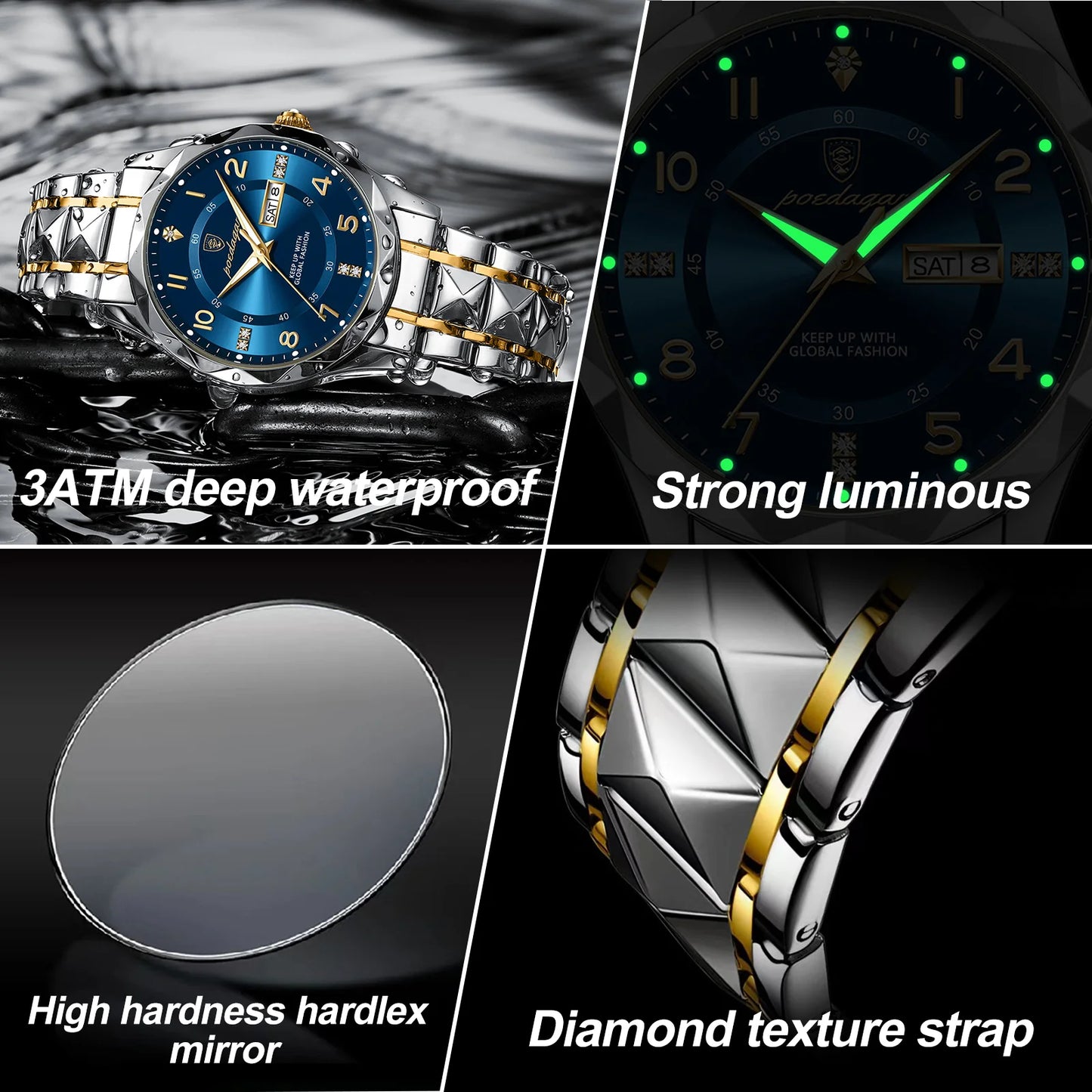 Luxury Men's Quartz Watch - Waterproof Luminous Wristwatch